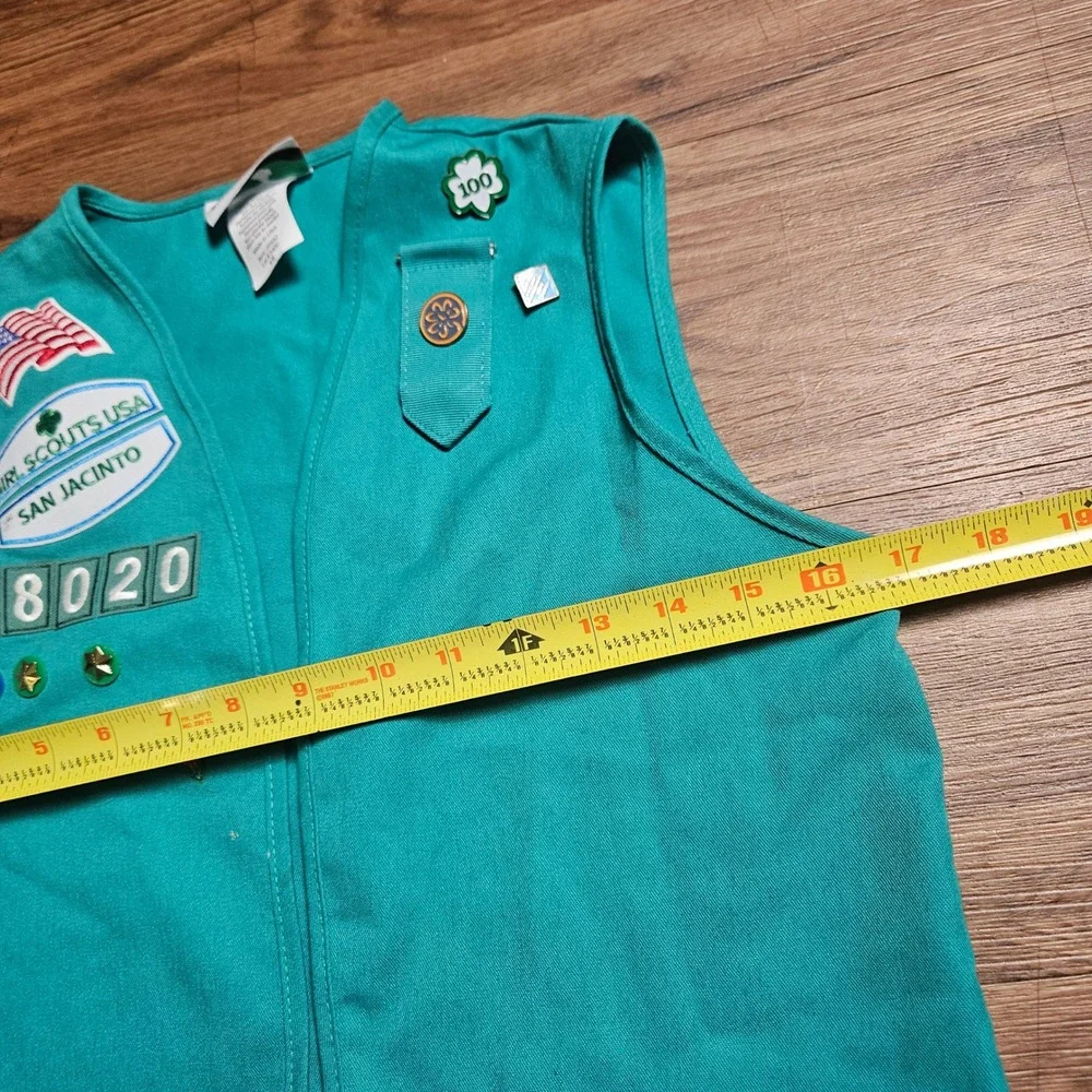 Girl‎ Scouts USA San Jacinto Council Official Uniform Vest Patches Pins Green